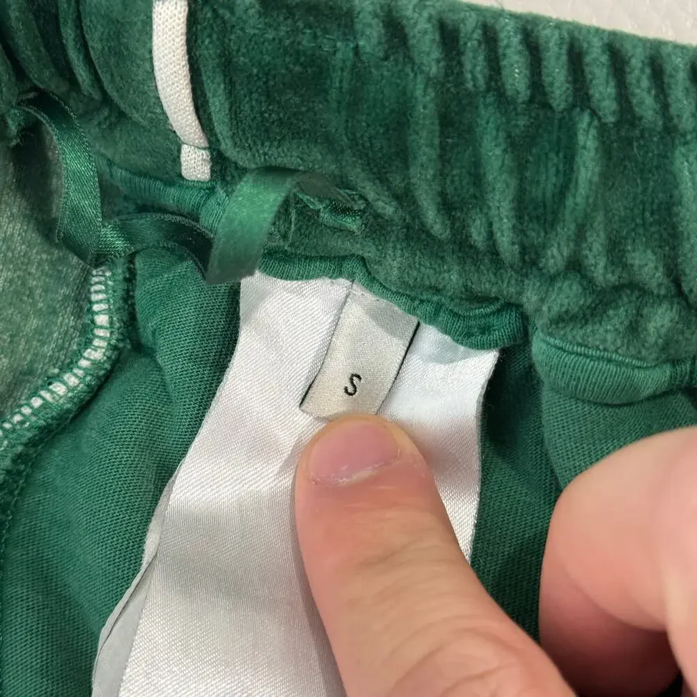 Gucci Mens Green Velour GG Interlocking Logo Patch Sweatpants Size S